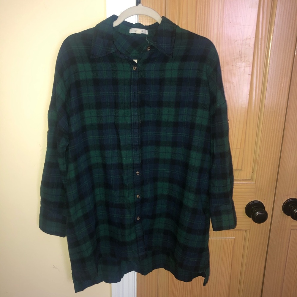Oversized Flannel Tunic